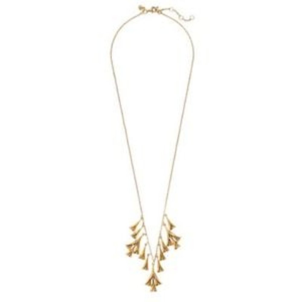J.Crew Metallic buds antique gold floral necklace